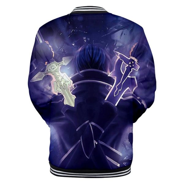 

personality men jackets sao world anime bomber jackets sword art online alicization men coat cartoon streetwear baseball, Black;brown