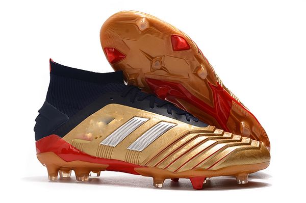 

predator 19+ 19.1 fg pp paul pogba 6s 6th anniversary golden mens boys soccer football shoes 19+x cleats boots, Black