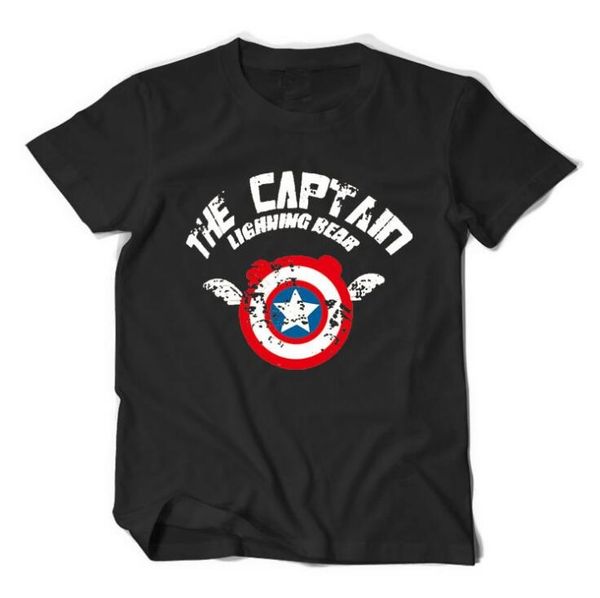 

7 Colors Mens Short Sleeve T Shirts The Captain Printed Casual Crewneck Tees for Summer Slim Tops Free Shipping