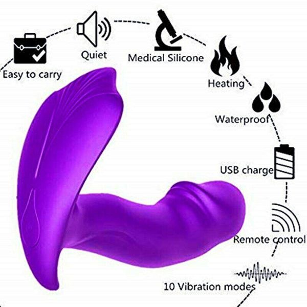 10 Mod G Spot Isıtma Kelebek Giyilebilir Vibratör Kadın Çift Kafa Seks Aşk A987