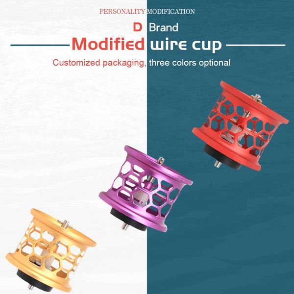 

diy spare spool full metal refit honeycomb fishing reel spool modified wire cup 11.1g exquisite design red/purple/gold colors