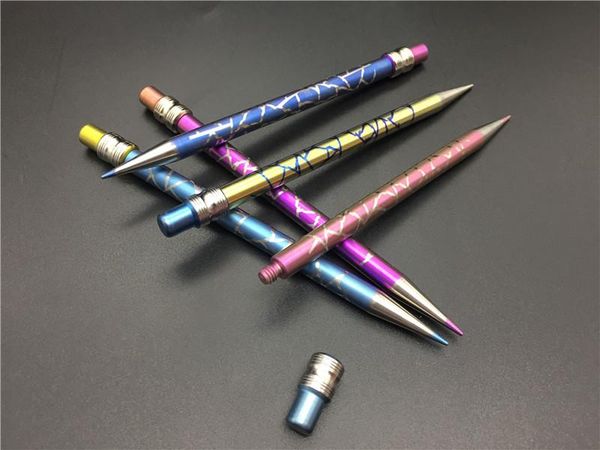 

new design titanium dab tool domeless colored pencil titanium nail with titanium dabber for glass water pipes dhl free