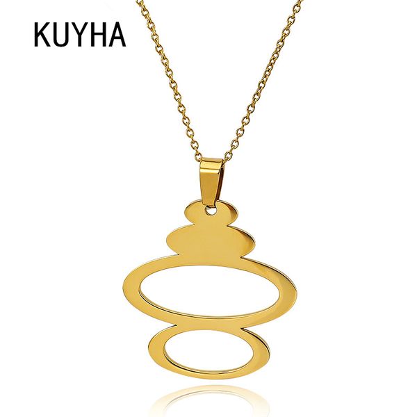 

geometric pendant necklaces for women men 316l stainless steel gold color wholesale fashion chain long jewellery, Golden;silver