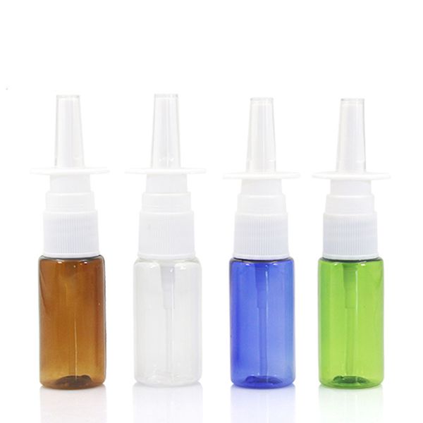 50 Teile/los 15 ml bunte PET Leere flasche Kunststoff Nasenspray Flaschen Pumpzerstäuber Nebel Nasenspray Nachfüllbare Flaschen Für medizinische