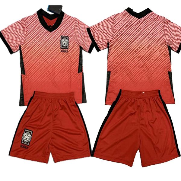 

дети 20 21 южная корея футбол джерси шорты домашние футбольные комплекты 2020 сон хун квон хен ким футбольные рубашки и брюки детская футбол, Black