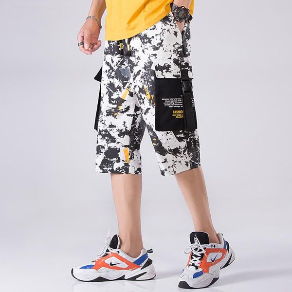 

calf-length pants men 2020 summer new pure cottonlightweight camouflage casual pant male joggers pants skinny pencil pant men, Black