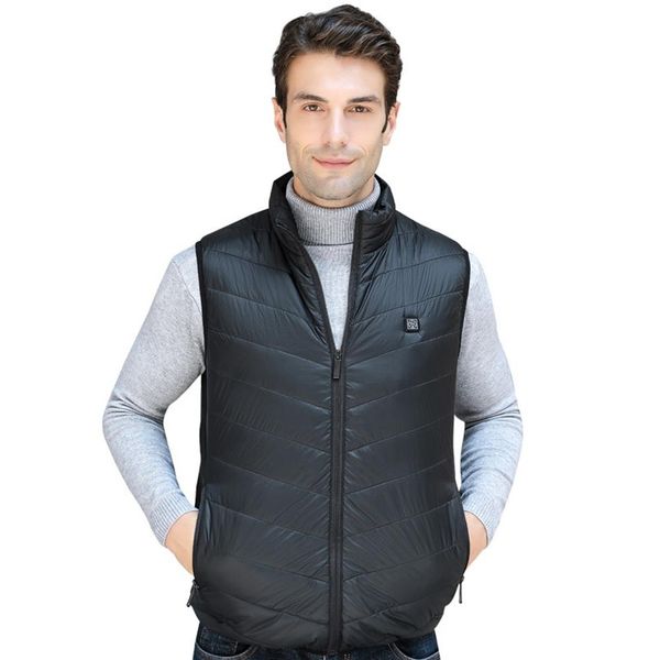 

large size electric vest heated usb charging heating thermal clothing outdoor winter smart heated waistcoat for fishing hiking, Gray;blue