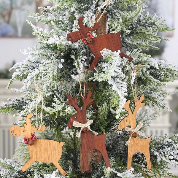 

creative wood elk pendants christmas tree decorations xmas tree deer ornaments drop ornaments for new year 2020