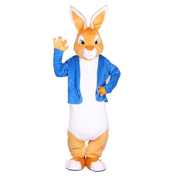 Profissional personalizado Peter Rabbit Mascot Costume Personagem lebre animal Mascote Roupas de Natal do Dia Das Bruxas Do Partido Do Vestido Extravagante