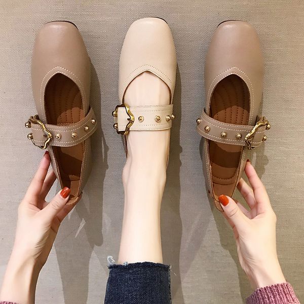 

women shoes autumn soft square toe women's moccasins female footwear casual sneaker modis all-match shallow mouth fall summer, Black