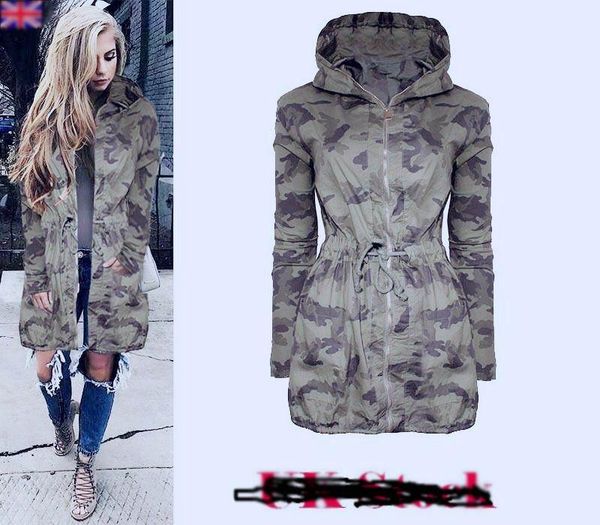 

2019 winter ladies kimono bomber jacket windbreaker long oversized army camouflage womens jackets and coats hooded sweat shirts, Tan;black