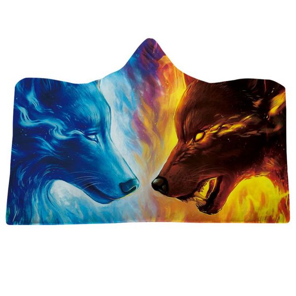 

одеяло сгущает двойной плюш с капюшоном super soft printed бросьте wrap wearable плащ мыс одеяло для кроватей