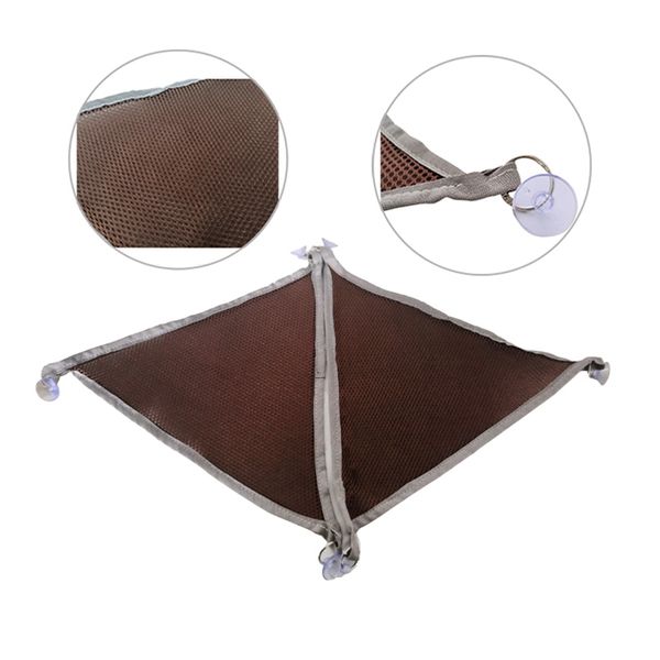 

2 pcs reptile hanging bed polyester pet cat hammock swing lizard durable triangle cage breathable perch climb toy suction anchor