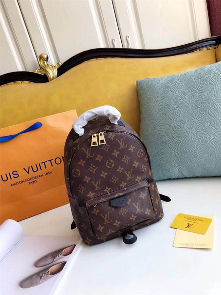 

Loui vuitton palm pring backpack mini genuine leather children backpack women printing leather 41562 brand lv mini backpack