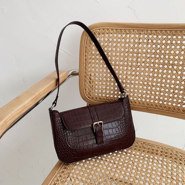 

niche new women's bag retro crocodile pattern kendou underarm bag ins fashion shoulder diagonal