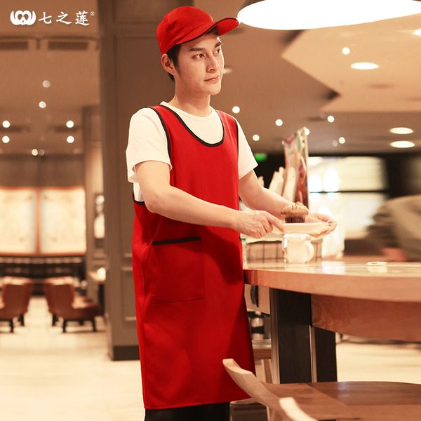 men's korean version of the simple home cafe apron 79177m waiter kitchen restaurant overalls custom logo