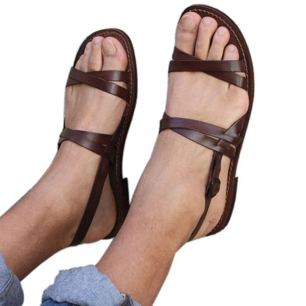 

2019 europe and america instep bandage cloth belt buckle flat sandals -price, Black