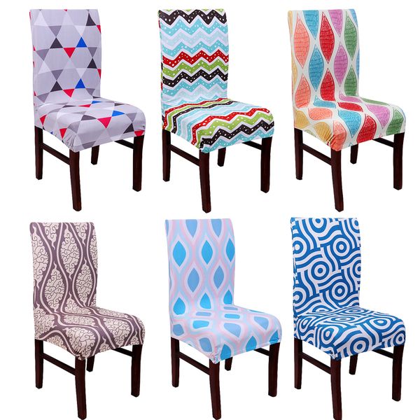 

comwarm 1pc geometric modern office chair cover spandex elastic seat protective slipcover decorative dining wedding chair case