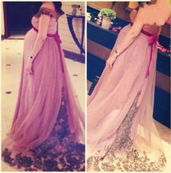 

2019 новый элегантный беременные вечерние платья с плеча лук arabic empire fuchia long maternity суд поезд шифон вечерние платья, Black;red