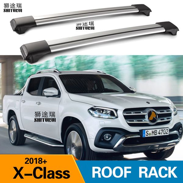 

2pcs roof bars for - x-class, 4-dr double cab, 2018- aluminum alloy side bars cross rails roof rack luggage