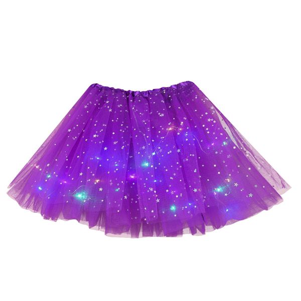 

colors women tutu skirt star sequins led light up neon colorful stage dance wear party cosplay short skirts available dancewear, Black