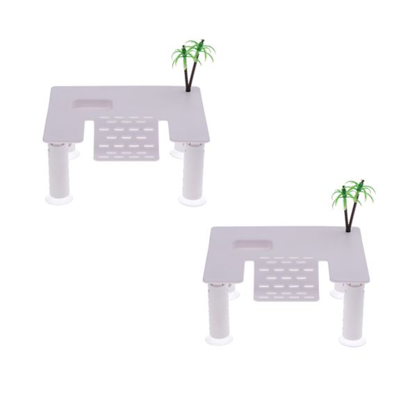 

2pcs tree decorative reptile turtle floating pier, basking& climbing platform ramp ladder dock aquarium fish tank decor