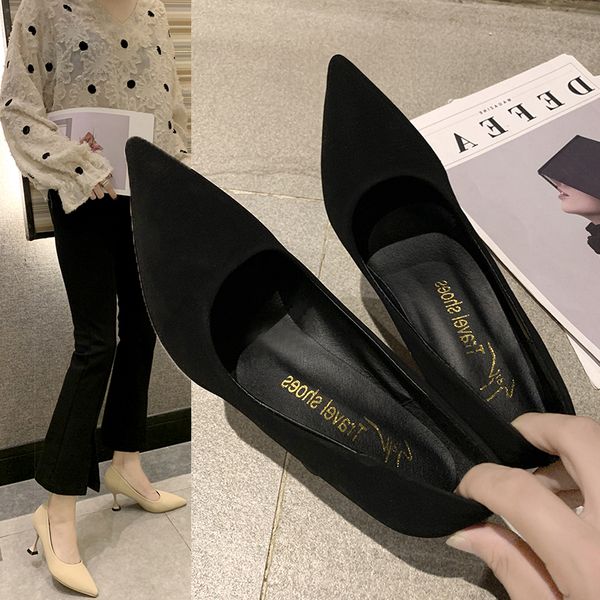 

high heels ladies 2020 new wild stiletto pointed single shoes party dress pumps black career work shoes fashion womens shoe