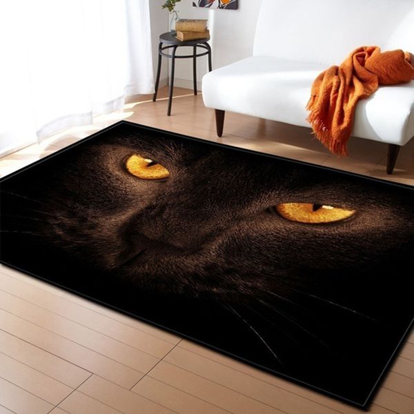 

3d black cat eyes входная дверь коврик ковровое покрытие животные печатные ковры для гостиной спальня коврик ванная комната кухня нескользящ