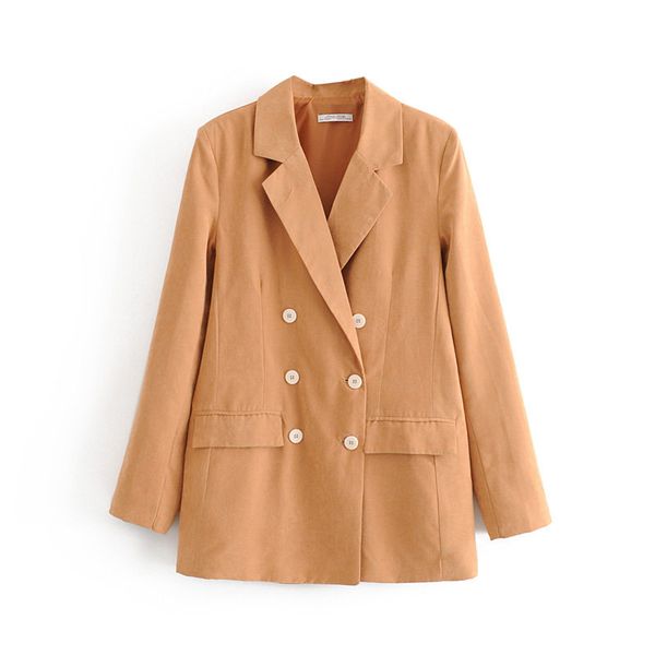 

elegant ladies notched blazer coat casual streetwear 2019 casaco femme stylish autumn chic double breasted blazers, White;black