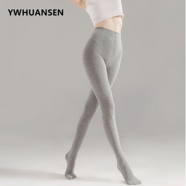 

ywhuansen stripe women's pantyhose cotton spring autumn hosiery women fashion knitted ladies' tight knitting collant femme hiver, Black;white