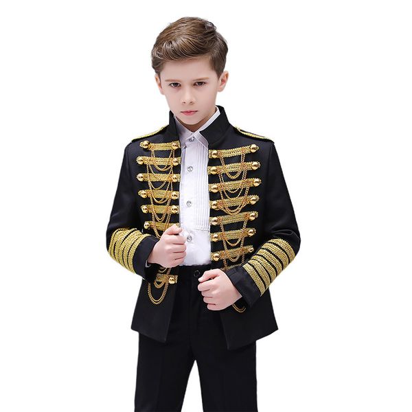 

european children's court costume costumes prince charming european drama stage performance dress christmas kids clothes m323, Black