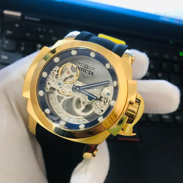 

модель 24708-invicta мужские часы механизм с автоподзаводом коалиционные силы мужчины 48мм корпус из нержавеющей стали силиконовый ремешок д, Slivery;brown