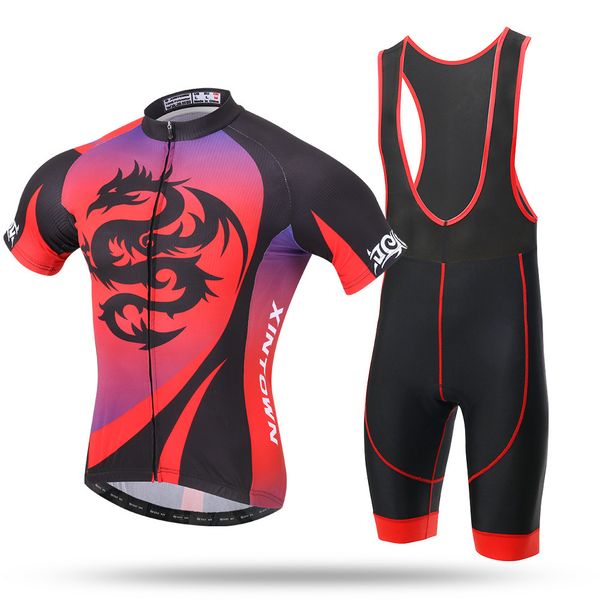 

2019 jersey short strap set new summer short sleeve strap set male dragon red, Gray