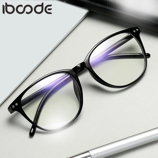 

iboode round finished myopia glasses men women rivet blue film coating nearsighted eyeglasses -1.0 -1.5 -3.0 -3.5 -4.0 -4.5 -6.0, Black