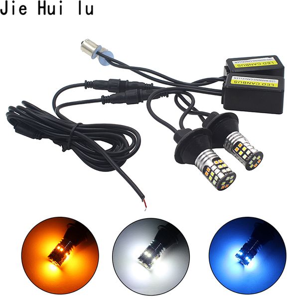 

new 2pcs 12v 24v 3 color led car turning light 1156 ba15s bau15s 3030 chip 30 smd auto signal lamp daytime running light drl