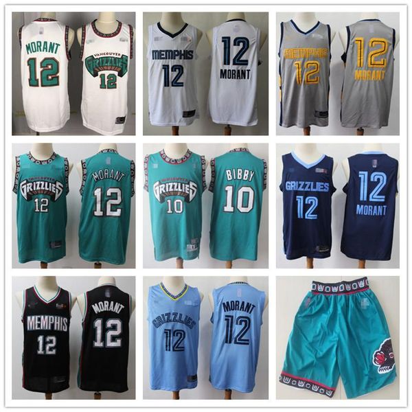 

mens memphis grizzlies throwback jersey bryant 50 reeves mike 10 bibby ja 12 morant basketball shorts basketball jerseys green blue, Black;red