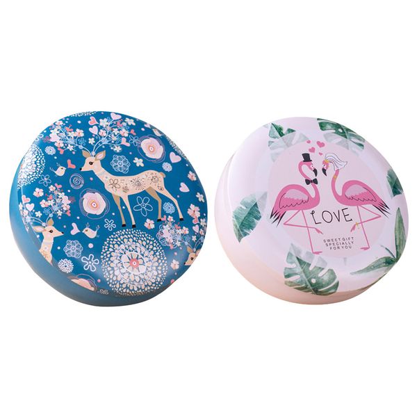 

2 pcs candy boxes tinplate small drum shape round storage organizer storage tank biscuit container for wedding birthday party