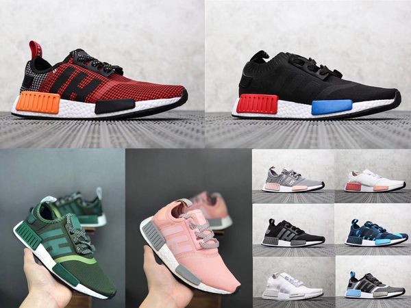 

men's nmd r1 primeknit pk perfect quality sneakers perfect running shoes runners primeknit women's pink tri-color og casual sneake, Black