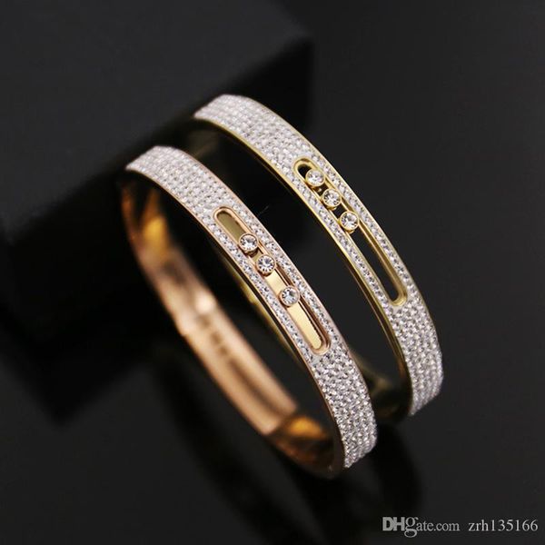 

fashion crystal bracelet zircon beads men bracelet bangle chains strand bracelets for women designer jewelry women bracelets, Golden;silver