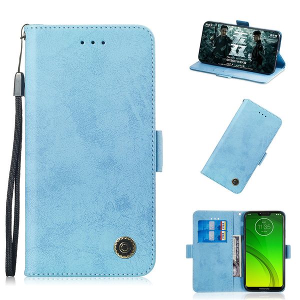 

flip stand case for motorola moto g7 power cover wallet retro pu leather design mobile phone bags with card slot function