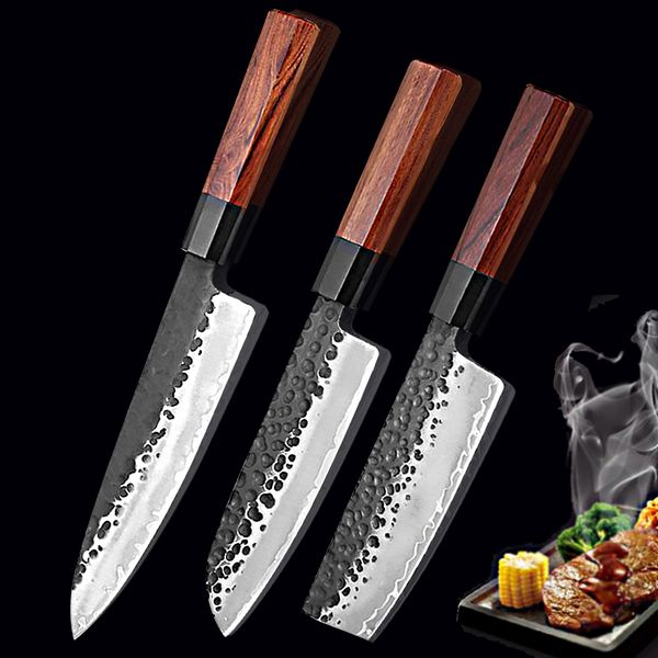 

gmt17 классический technol9cr18mov кухонный нож кузница японская кухня мясорубка острый кухонный нож черное дерево стабильная деревянная руч