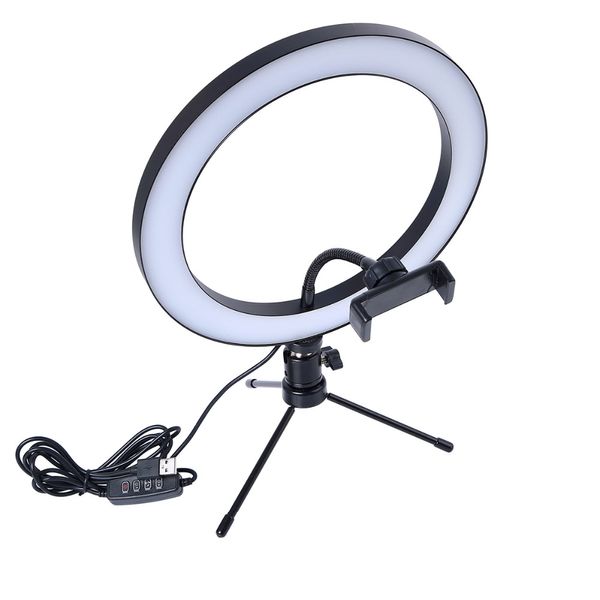 

pgraphy led selfie ring light 26cm dimmable camera phone ring lamp 10inch with table tripods for makeup video live studio