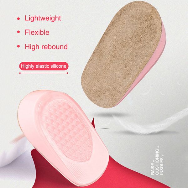 

1 pair women height increase insoles breathable anti-slip silicone absorption shoes pads bvn66, Black