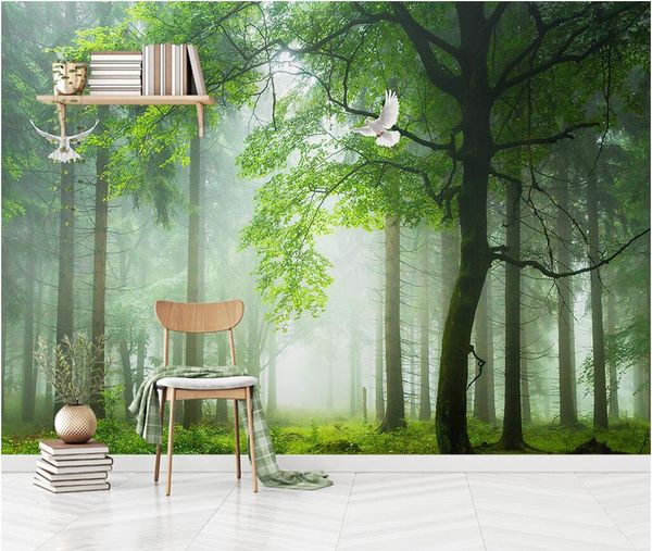 

3d wallpaper custom p mural landscape modern minimalist forest big tree white dove tv background wall murals wallpaper for walls 3 d