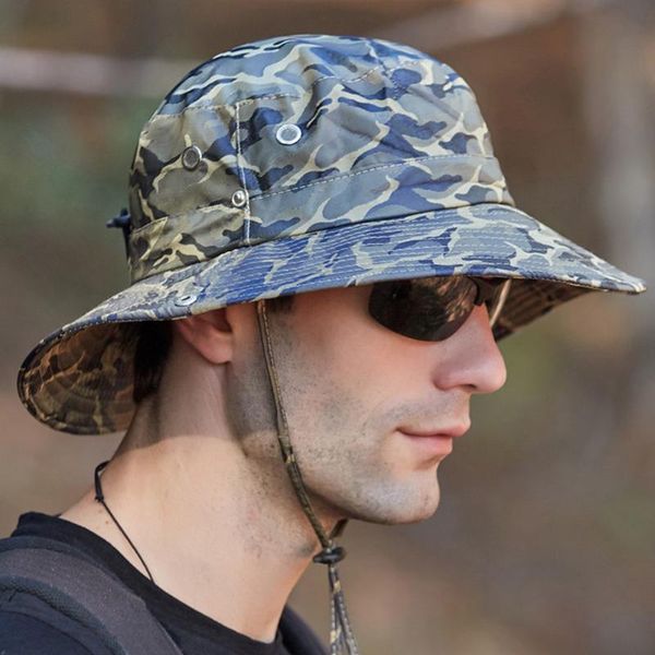 

fishing seaside summer wide brim with chin strap sun hat camping foldable adjustable uv protection casual breathable