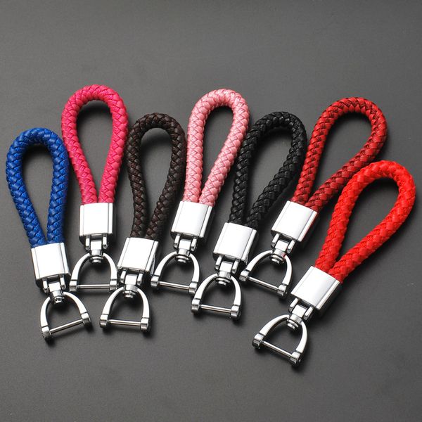 

2019 pu rope braided woven rope bts keychain diy bag pendant key chain holder car keyrings men women keychain ysk011, Silver