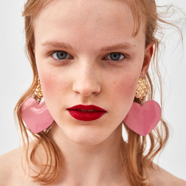 

fashion charm heart pendant statement earrings for women wholesale stud earrings wedding jewelry, Golden;silver