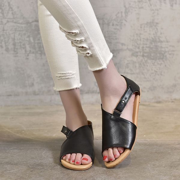

shoes women 2020 summer sandals flat peep toe sandalias casual beach shoes chaussures femme summer dropshipping size 35-43, Black