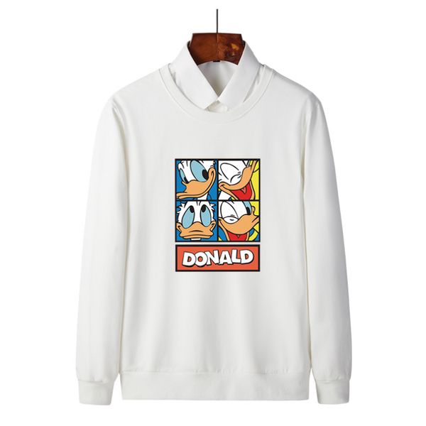 

designer mens hoodies autumn casual men thin sweater women brand hoodie with donald print couple clothing size m-4xl wholesale, Black