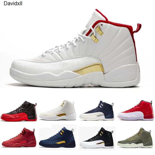 

2020 fiba winterize 12 gym red 12s college navy men basketball shoes michigan wings bulls flu game taxi sports trainer sneaker 5.5-13
